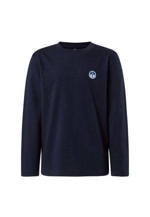 WITH LOGO PATCH - Maglietta a manica lunga - navy blue