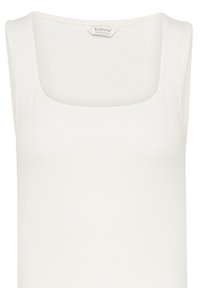 Haut blanc sans manches avec encolure carrée et larges bretelles de la collection b.young.