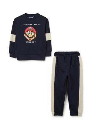 JOGGING SET WITH SUPER MARIO PRINT - Trainingspak - blue beige