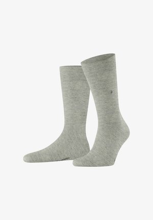 Grijze katoenen sokken met een geribde boord, een gladde textuur en een klein logodetail aan de zijkant. Ontworpen met een standaard crew-lengte.