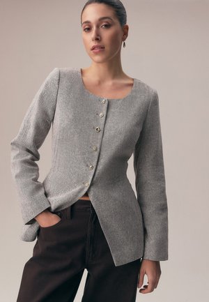 Next, REGULAR FIT -  COLLARLESS - Blazer - mole