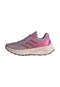 Adidas Terrex SOULSTRIDE FLOW TRAIL - Chaussures de running sur route - preloved fig   burgundy   pink fusion