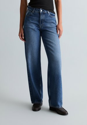 HIGH WAIST WIDE LEG - Široké nohavice - medium blue