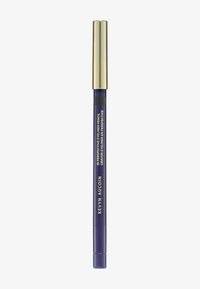 A purple eyeliner pencil with a gold cap and detailed branding. The body is smooth with a glossy finish.