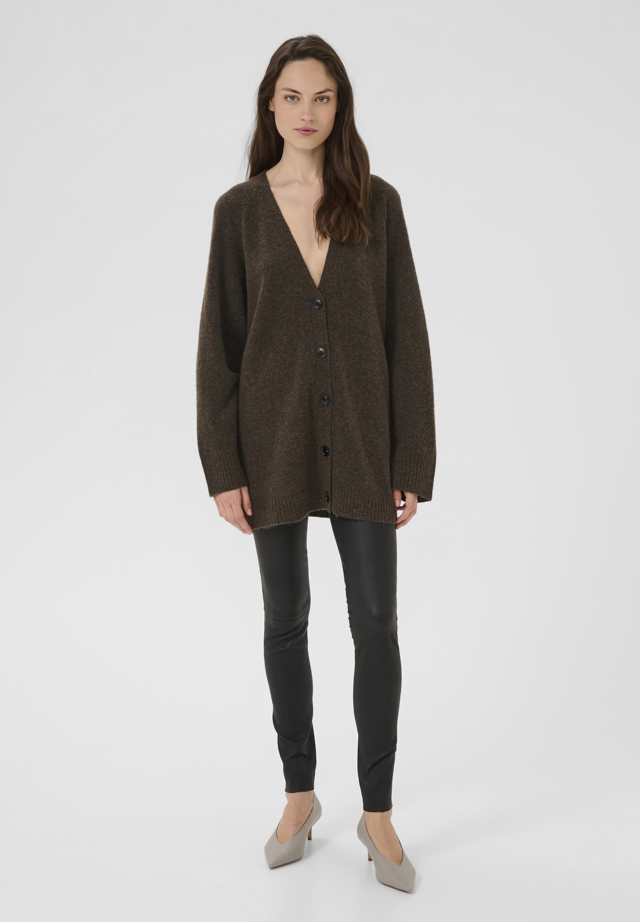 Karen by Simonsen KBDREAM LONG CARDIGAN - Cardigan - chocolate