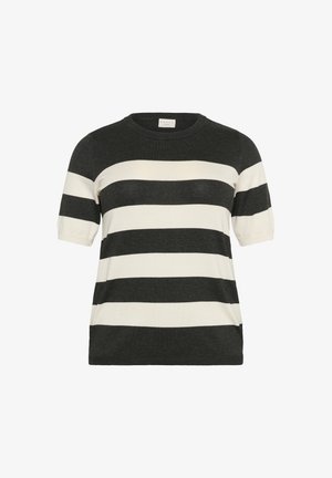 Kaffe Curve KCLIZZY STRIPED PULLOVER - T-shirt med print - dgm turtledove wide stripe