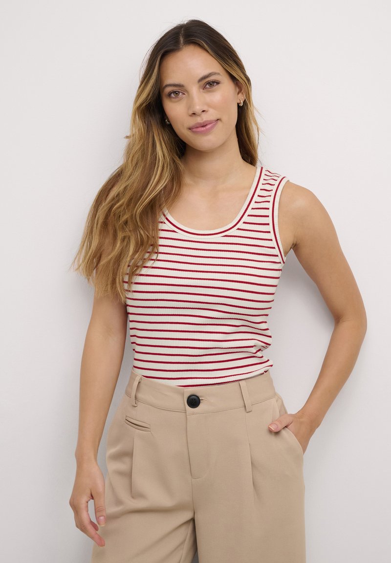 NIKIBIKI: MODAL STRIPED TANK TOP- RED