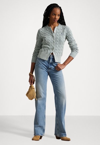 Polo Ralph Lauren CABLE KNIT COTTON CARDIGAN - Cardigan - light chambray