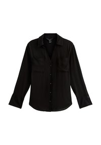 V-NECK CURVED HEM - Blusa - black
