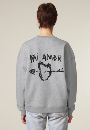 MI AMOR BACK EMBROIDERY UNISEX - Sweatshirt - mottled grey