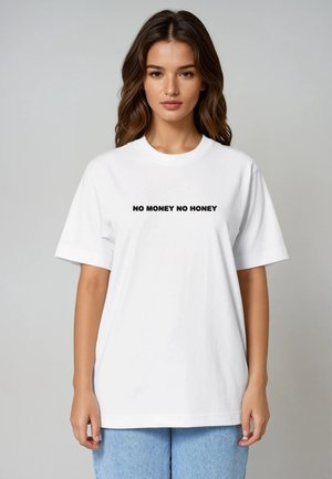 NO MONEY NO HONEY UNISEX HEAVYWEIGHT TEE 25 - T-shirt print - white