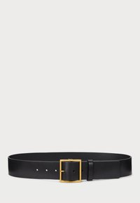 SQUARE BUCKLE WIDE LEATHER BELT - Josta - black