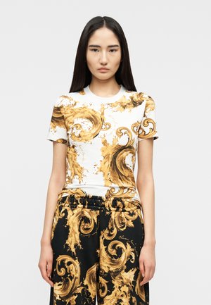 T-shirt imprimé - white/gold-coloured