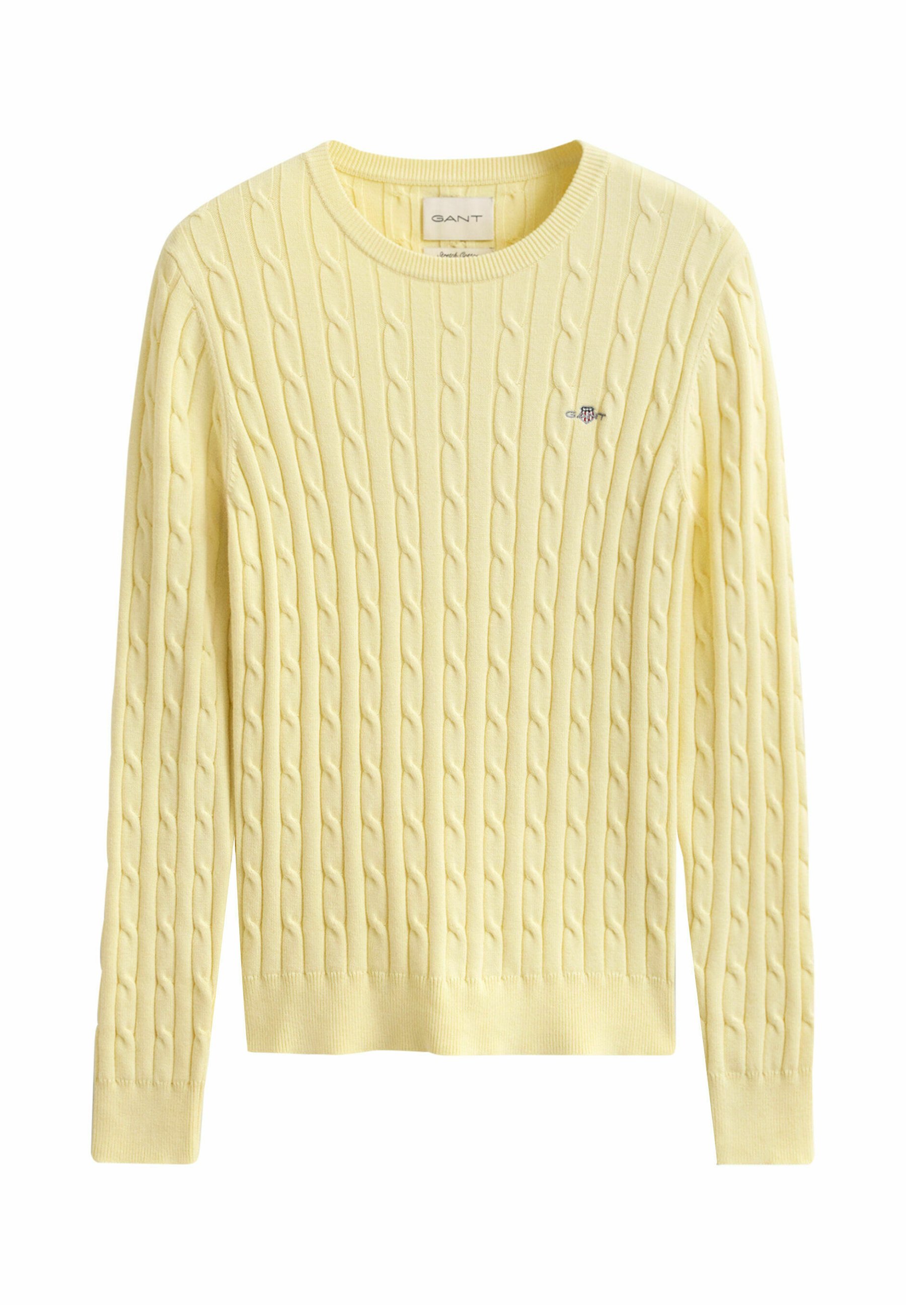 GANT STRETCH CABLE C-NECK - Svetr - vanilla yellow