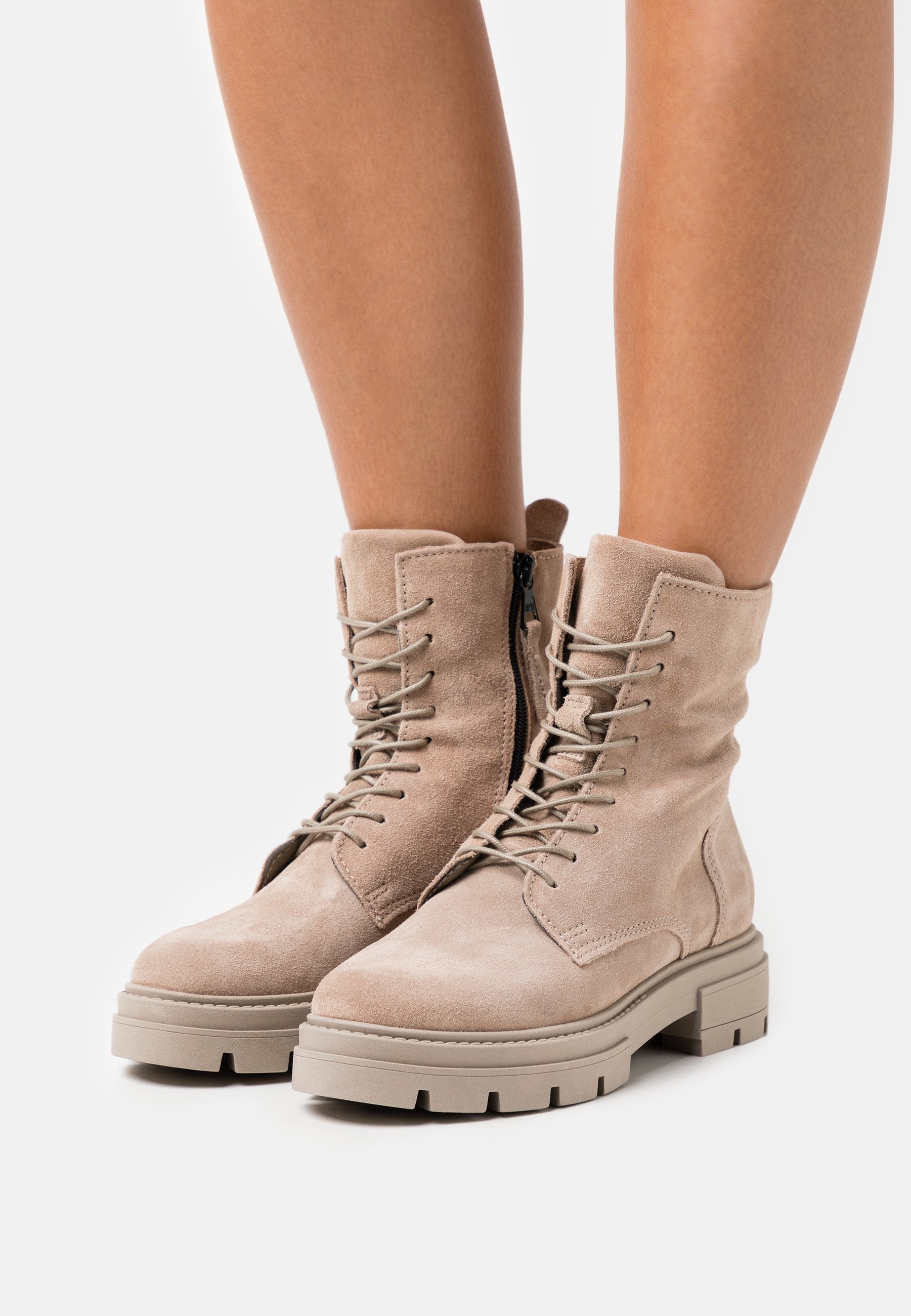 MJUS Enkellaarsjes met plateauzool - opale/Taupe - Zalando.nl