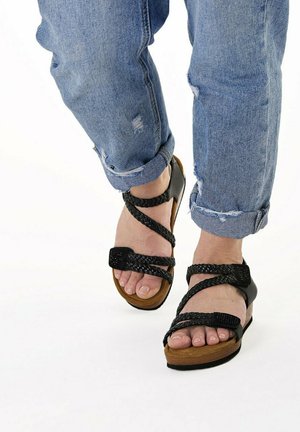 FIDSCHI - Sandaler m/ kilehæl - schwarz