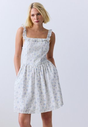 Next, TALL FIT - FRILL EDGE MINI SUMMER DRESS . - Robe de jour - ecru floral