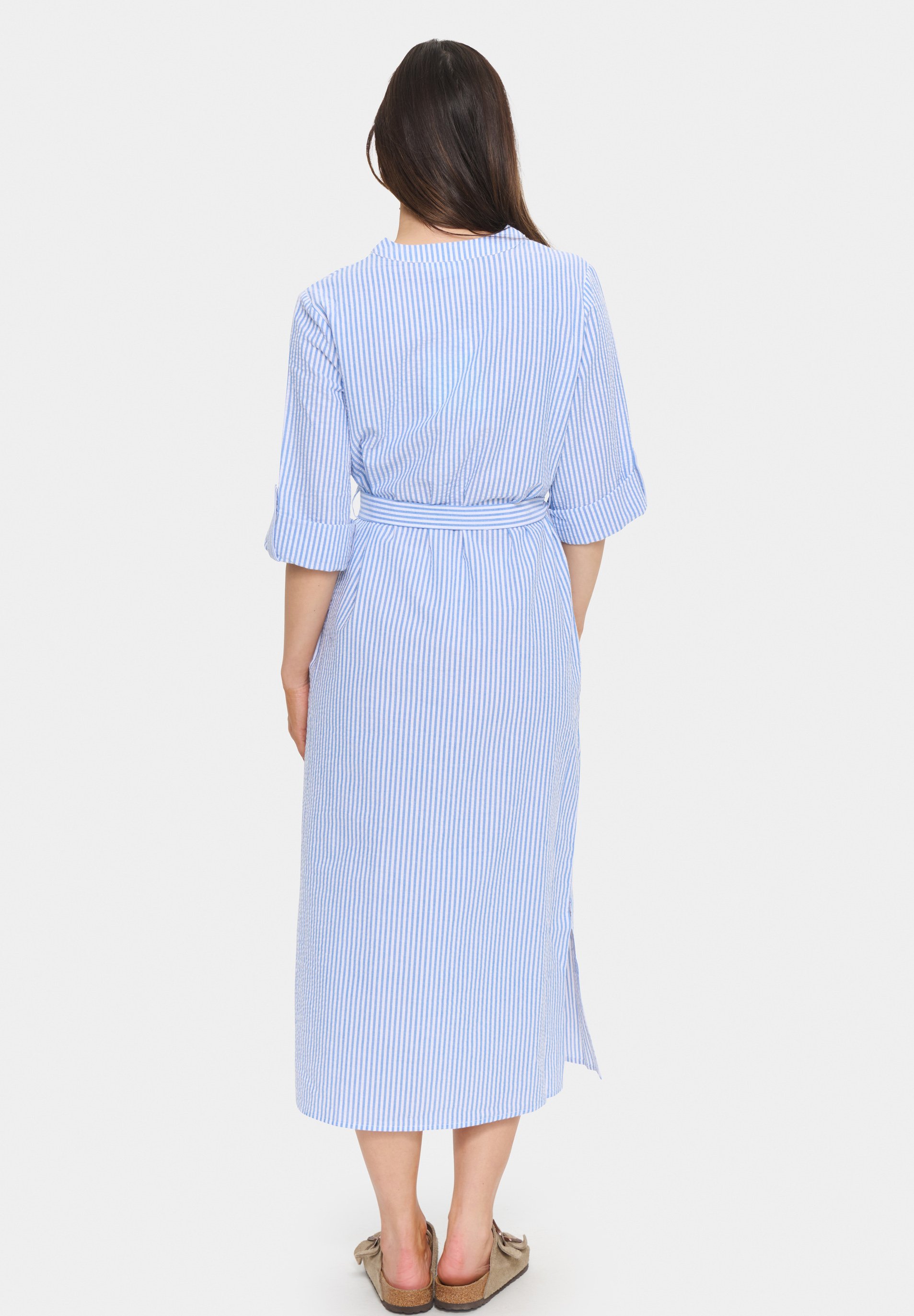 ワンピース Saint-Tropez Striped Long Dress Saint Tropez SZHADDA - Shirt dress - chambray blue/white stripe