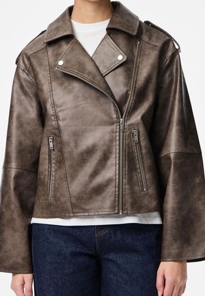 Chaqueta de cuero sintético - brown