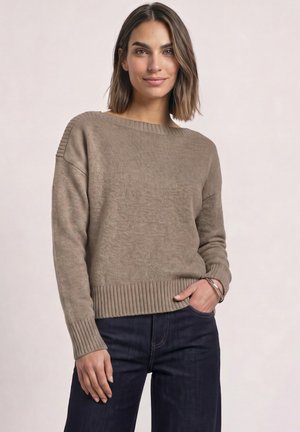 Street One, LANGARM PULLOVER MIT BOAT NECK - Pullover - sanded amber mel.