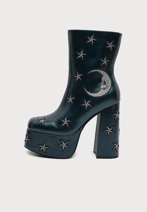 Koi Footwear, DREAMS OF MOONCRAFT - Enkellaarsjes met sleehak - teal