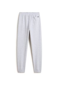 Grå sweatpants i mjukt tyg, med elastisk midja, sidofickor och avsmalnande ben med elastiska cuffs.