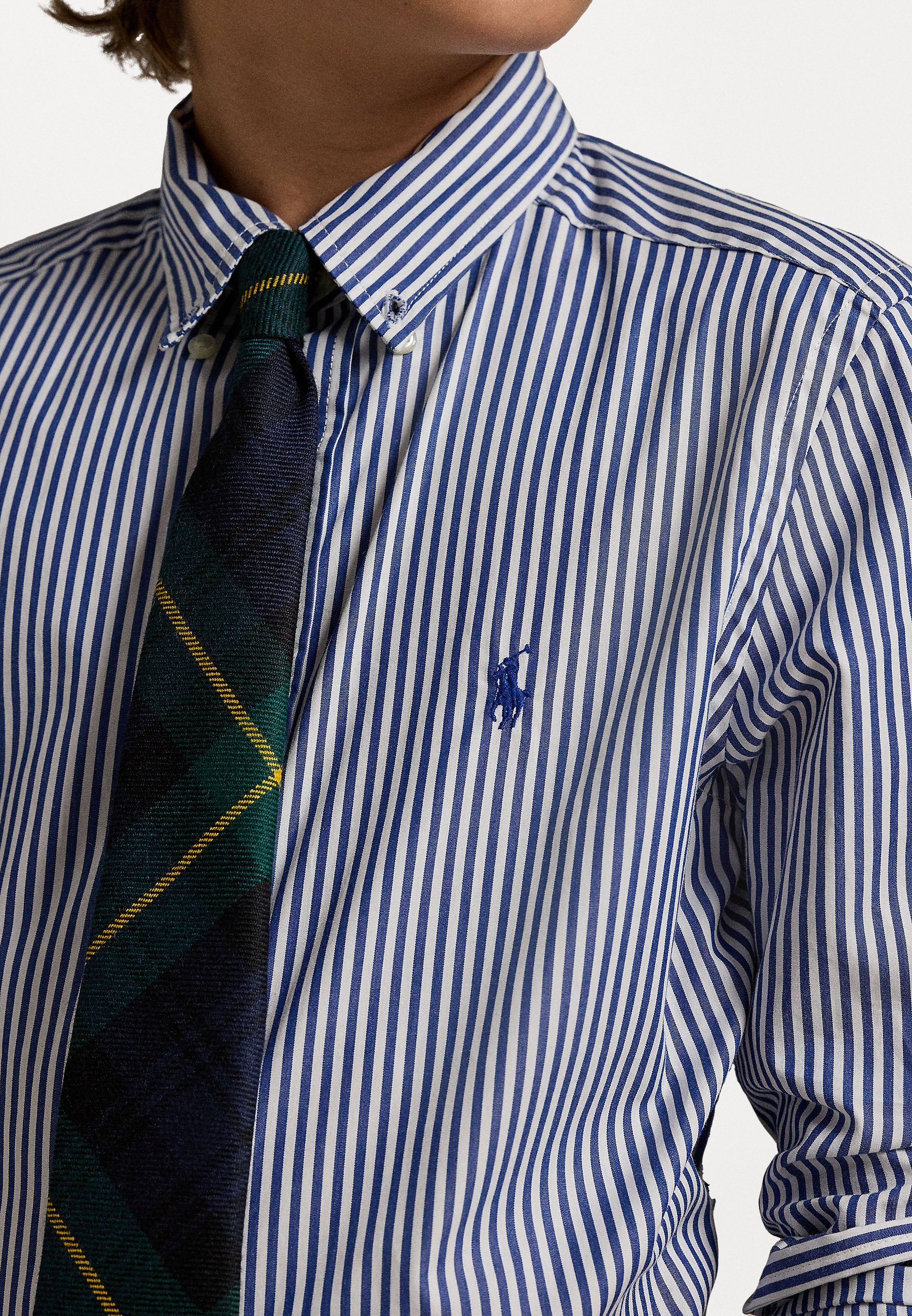 Polo Ralph Lauren STRIPED COTTON POPLIN SHIRT 7-14Y - Shirt - navy