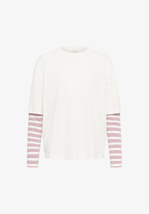 Kaffe, KALOREN DOUBLE LAYER LONG SLEEVE - Top s dlhým rukávom - chalk pink stripe