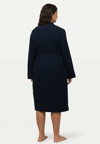 Ulla Popken WRAP LONG SLEEVE - Morgonrock - night blue
