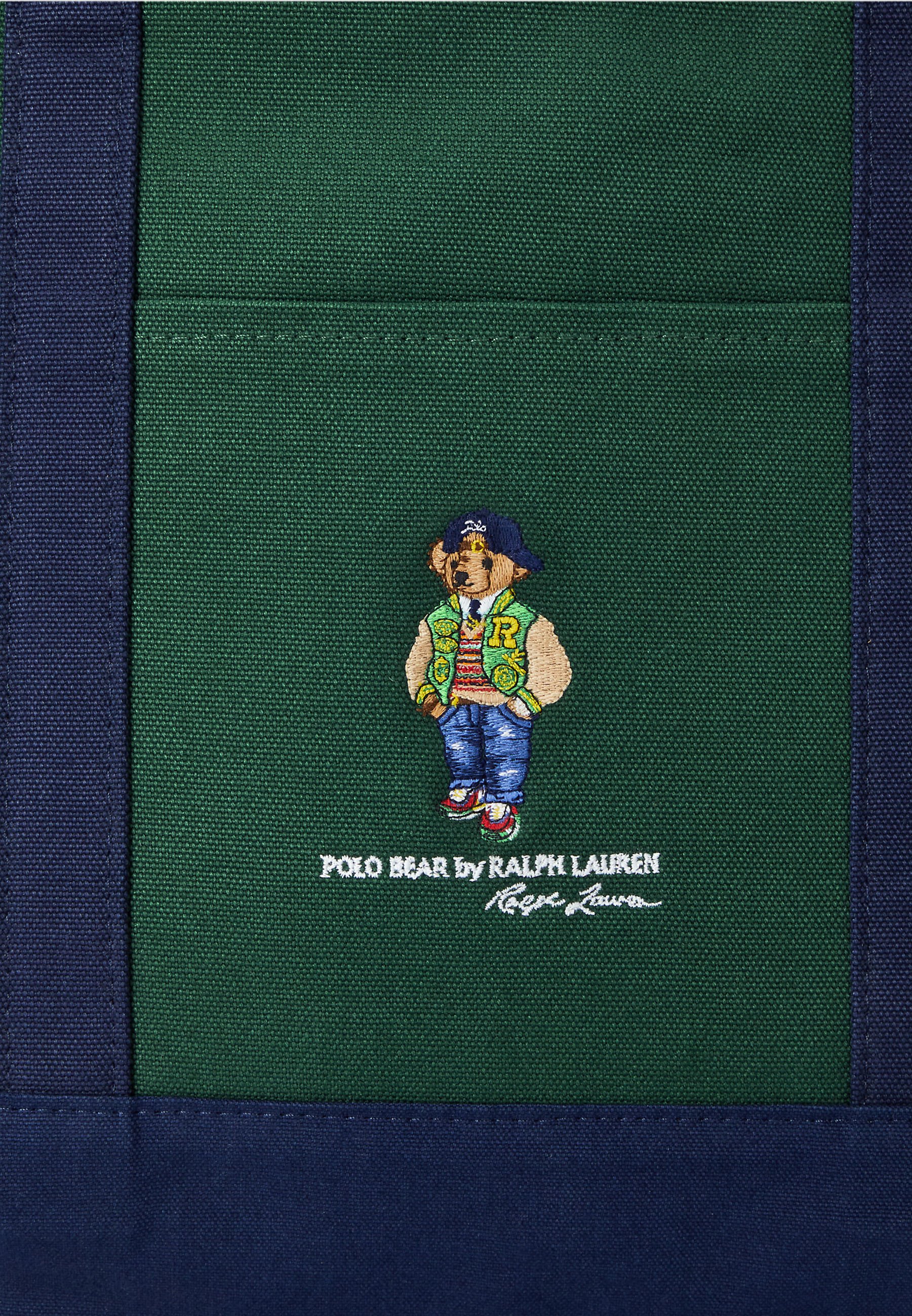 トートバッグ Polo Ralph Lauren/Polo Bear Twill Shopper Tote/Moss Agate Polo Bear Twill Shopper Tote