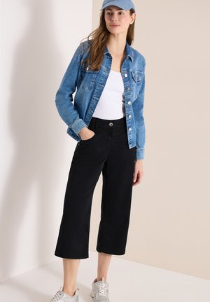 Cecil HIGH WAIST FLARED LEG HOSE IM LOOSE FIT - Stoffhose - black