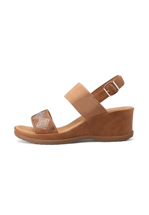Sandali con zeppa - marrone