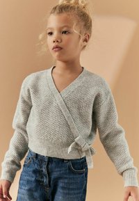 Next BALLET STYLE FRONT TIE REGULAR FIT - Striktrøje - grey