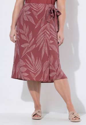 Ulla Popken MIDI-WICKELROCK, BLÄTTER, A-LINIE, KOMFORTBUND - A-lijn rok - russet