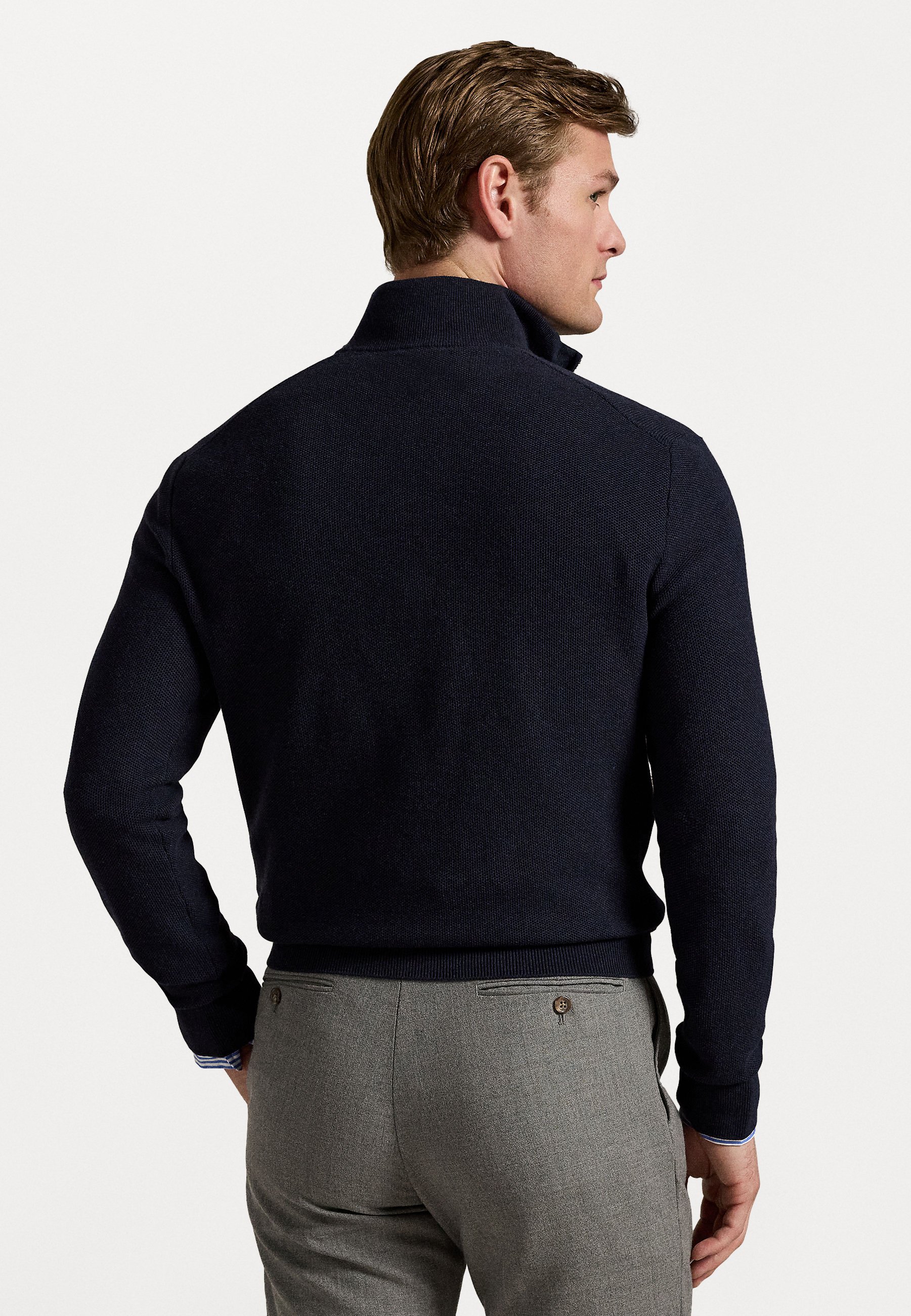Polo Ralph Lauren MESH KNIT COTTON QUARTER ZIP SWEATER - Pullover