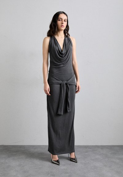 Norma Kamali NEETA TIE FRONT SIDE SLIT GOWN - Robe en jersey - dark grey