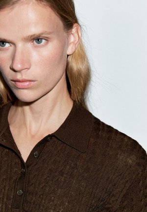 Polo shirt - mottled dark brown