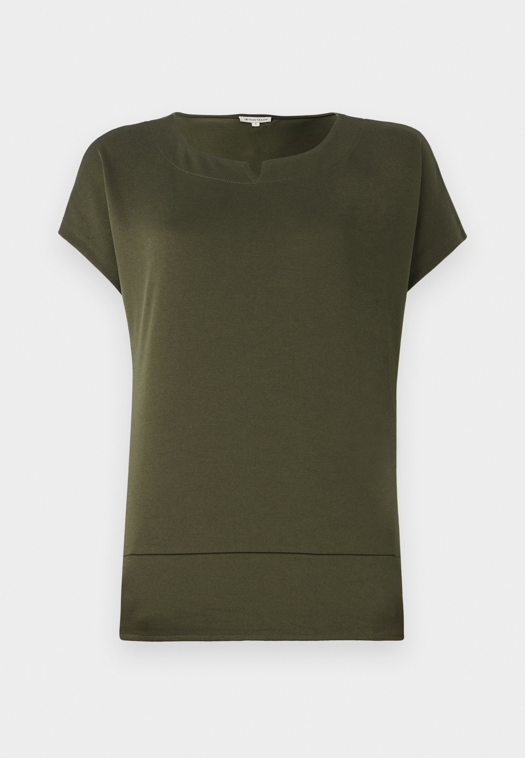 売れ筋商品|||トムテイラー Tシャツ レディース トップス MIX CREW NECK - Print T-shirt - deep forest green TOM TAILOR MIX CREW NECK - T-shirt print - deep forest green
