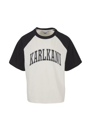 Karl Kani, SPORT COLLEGE BOXY RAGLAN T-SHIRT - Tričko s potlačou - offwhite/black