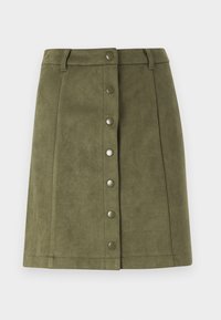 ONLINA SUEDE BUTTON SKIRT - Mini suknja - winter moss