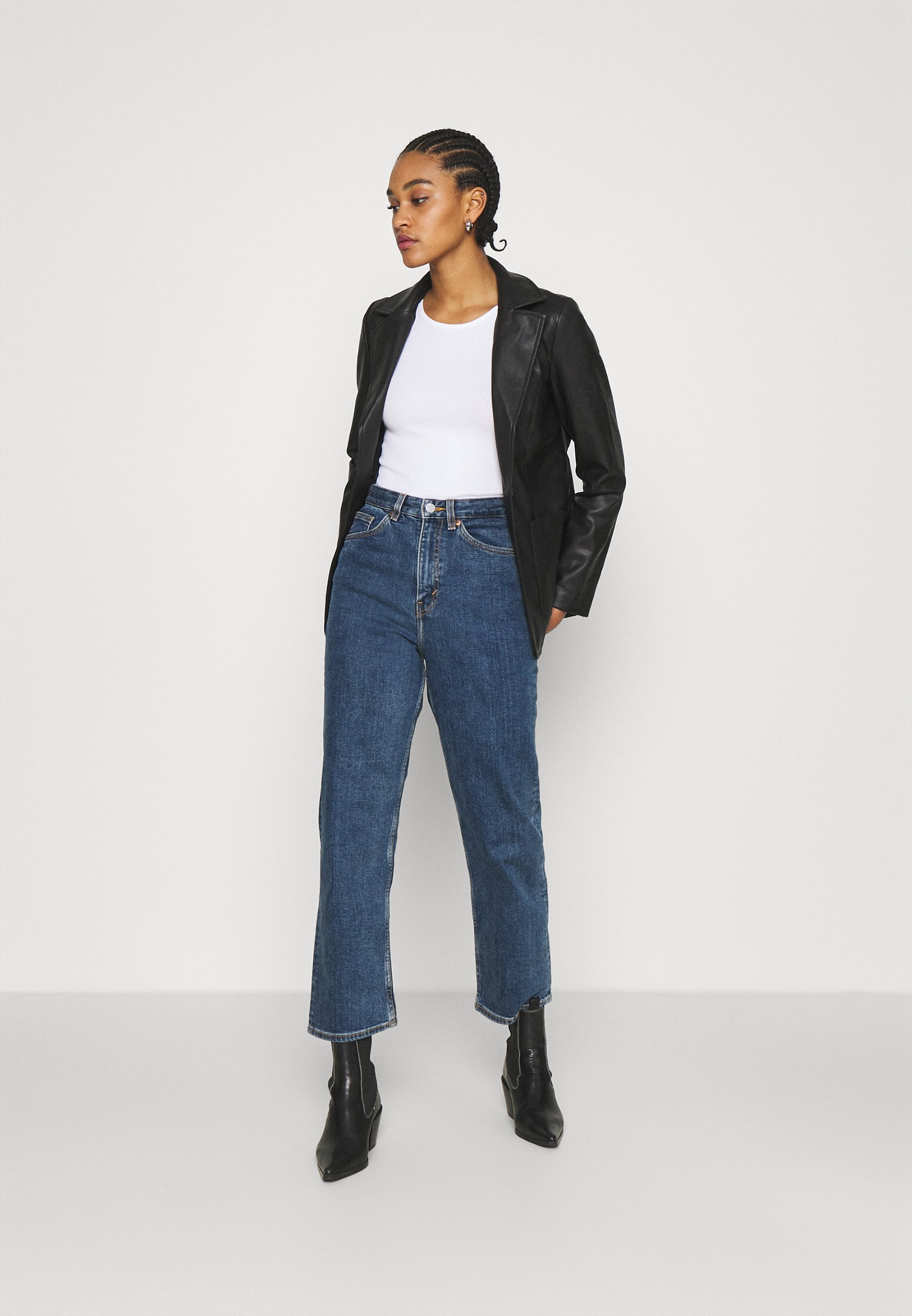 Monki Straight Leg Jeans Blue Medium dusty, Women's, Size: 31, Blue
