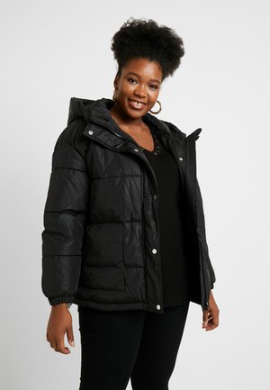 LADIES OVERSIZED HOODED PUFFER - Chaqueta de invierno - black