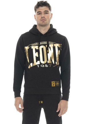 LEONE 1947, SWEATSHIRT - Sweat à capuche - black-light grey solid