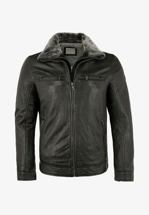 bugatti Lederjacke - schwarz