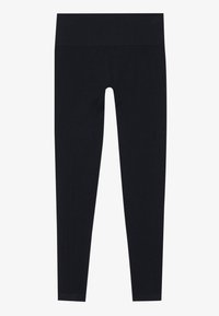 FULL LENGTH HIGH RISE FINE RIB SEAMLESS LEGGINGS - Pajkice - black