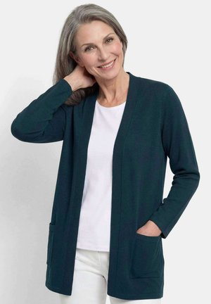 GOLDNER, STRICKJACKE VERSCHLUSSLOSER CARDIGAN AUS COTTAMIRA - Cardigan - petrol