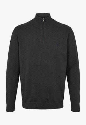 BRISON 1/2 ZIP - Sweter - dark grey melange