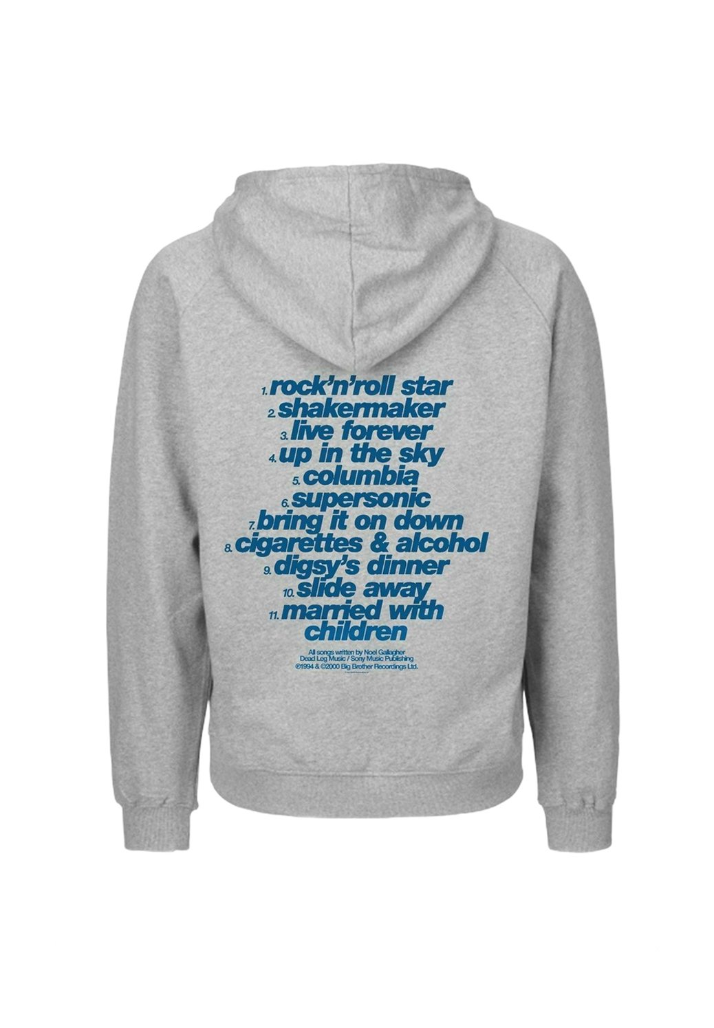 rockshirts OASIS DEFINITELY MAYBE TRACKLISTING - Zip-up sweatshirt