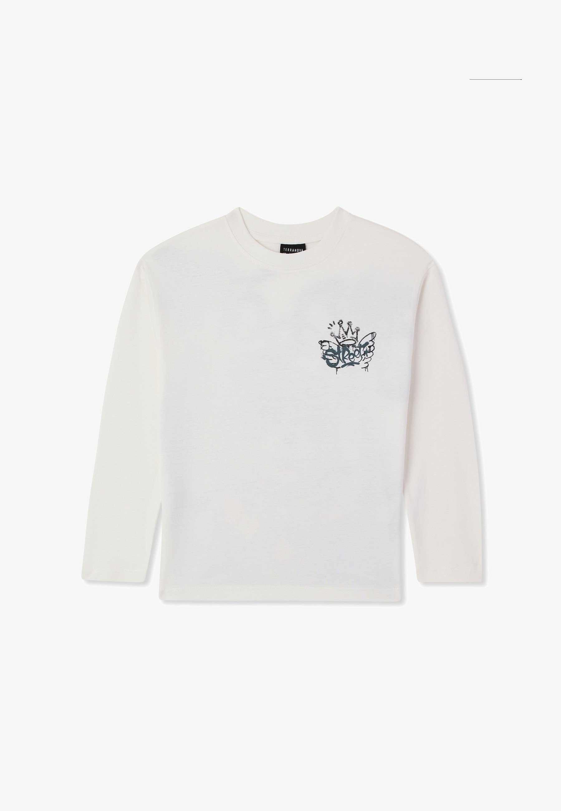 Terranova MANICA LUNGA STAMPE Maglietta a manica lunga bianco