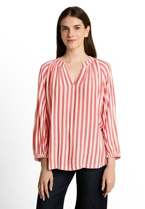 TOM TAILOR, TUNIKA BLUSE MIT STREIFEN - Blouse - soft scarlet red stripe